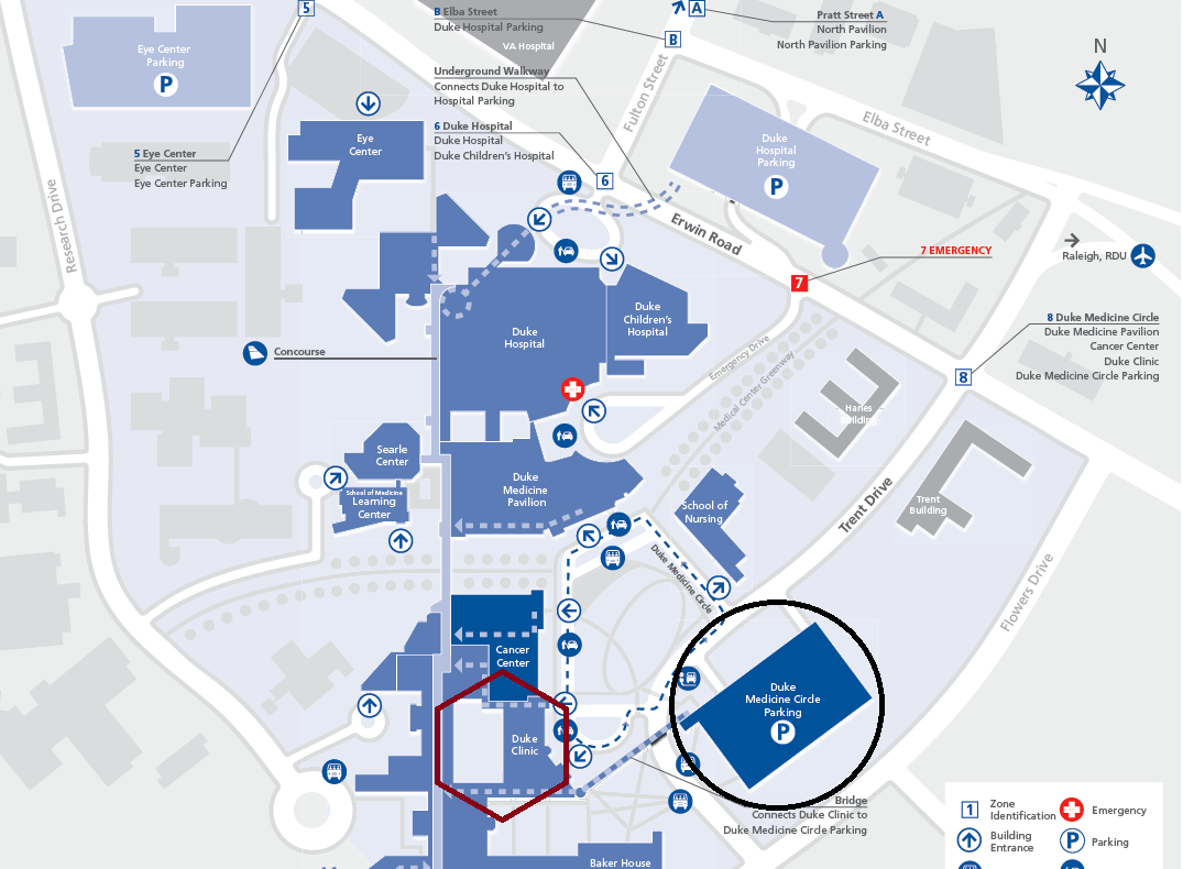 Map of Duke Medical Campus