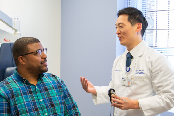 Dr. Jang with patient