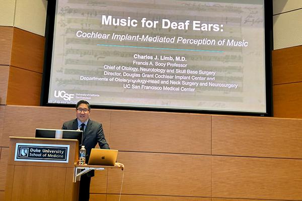 Dr. Limb presenting at Research Symposium
