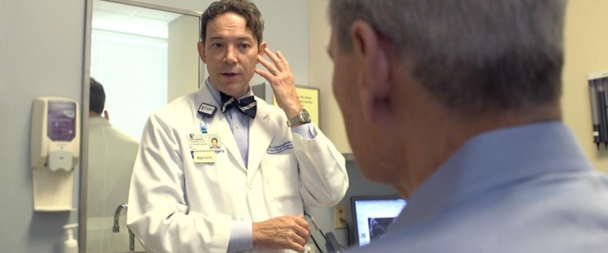 Dr. Cunningham with patient