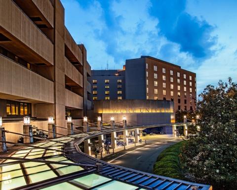 Duke Hospital at dusk