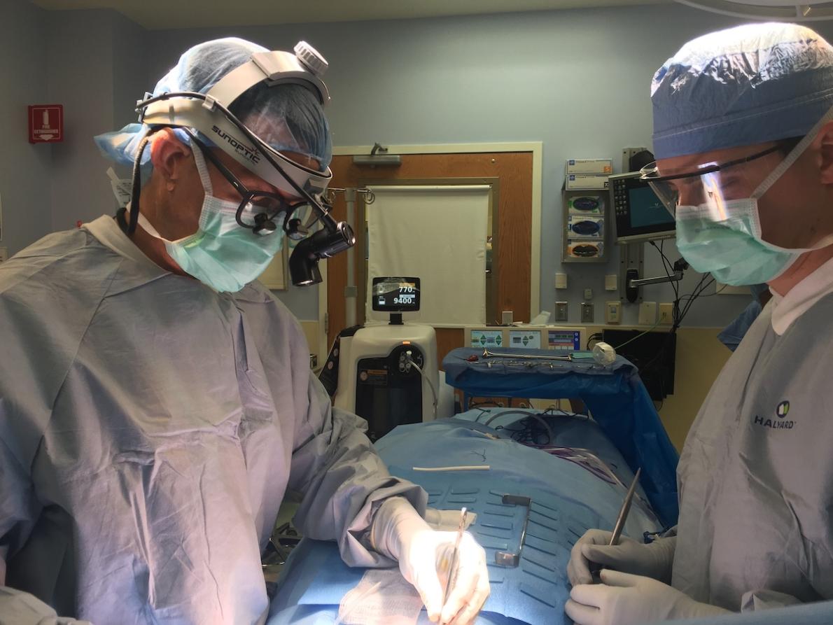 Thomas Pilkington performing surgery