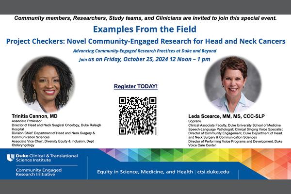 Image of event invitation with speaker photos