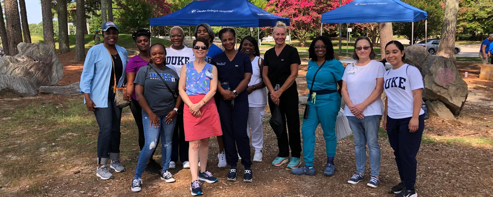 Group of volunteers at a community event 