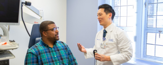 Dr. Jang with patient