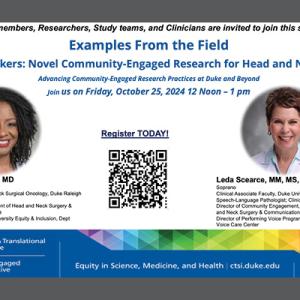 Image of event invitation with speaker photos