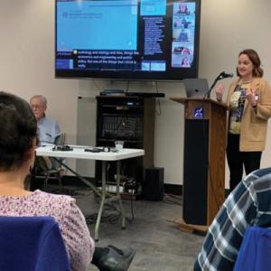 Jessica West presenting her research 